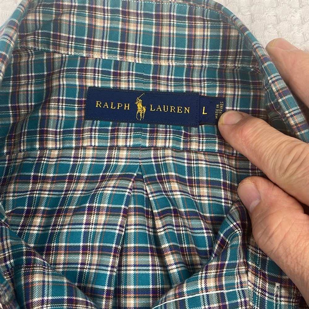 Ralph Lauren Men's Size Large Plaid Button Up Shirt Pre Owned - Picture 2 of 10